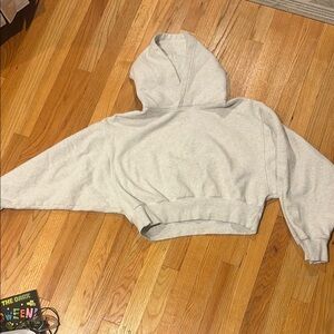 TNA Cropped Gray Hoodie Sweatshirt